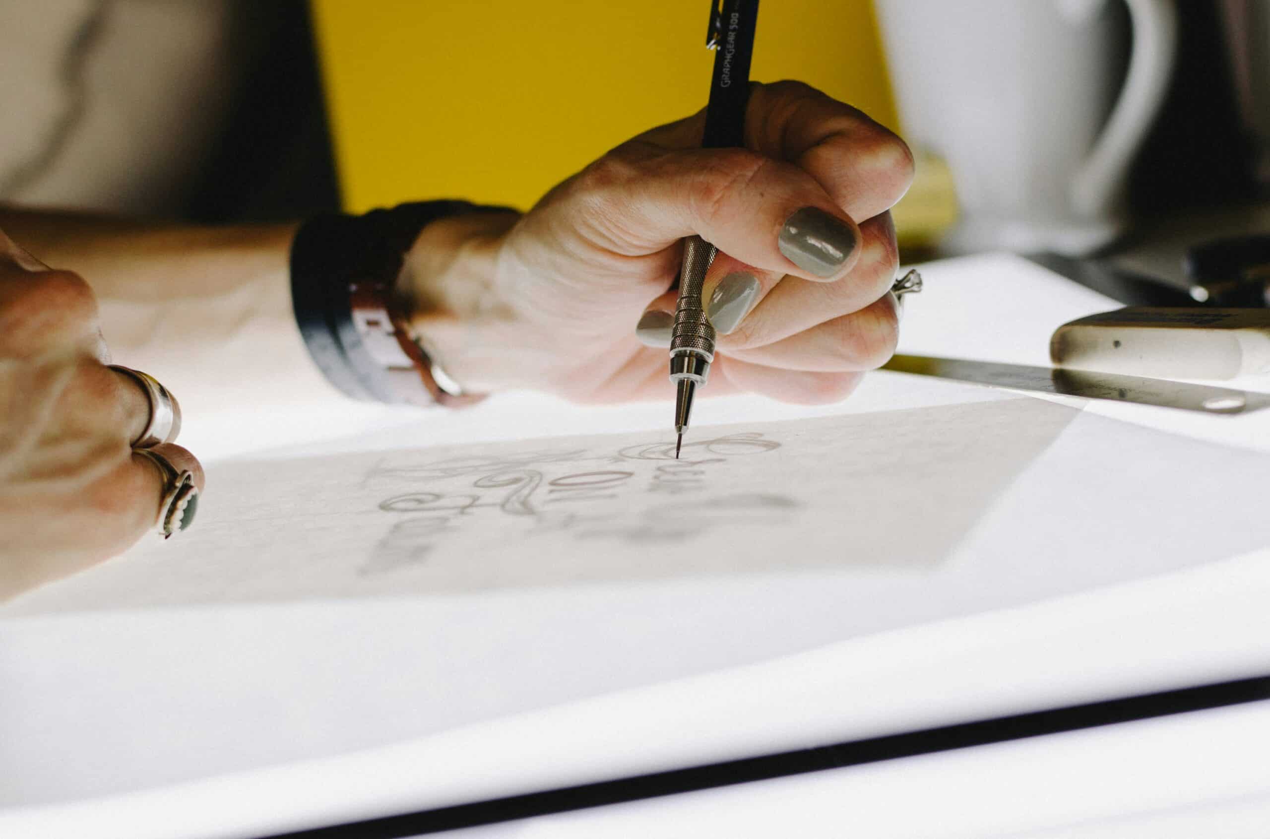 Drawing on a light-up tracing table