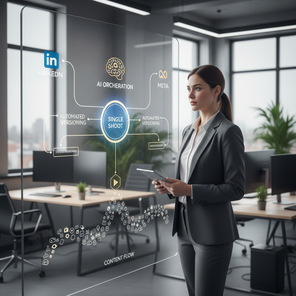 Enterprise Video Production Workflow Infographic Infographic showing content supply chain automation for enterprise video production