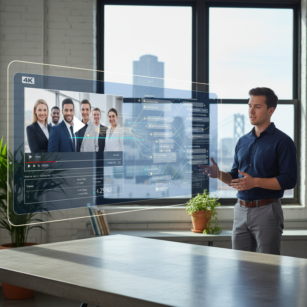Integrated CRM Automation Dashboard Executive dashboard showing integrated CRM automation and video performance metrics