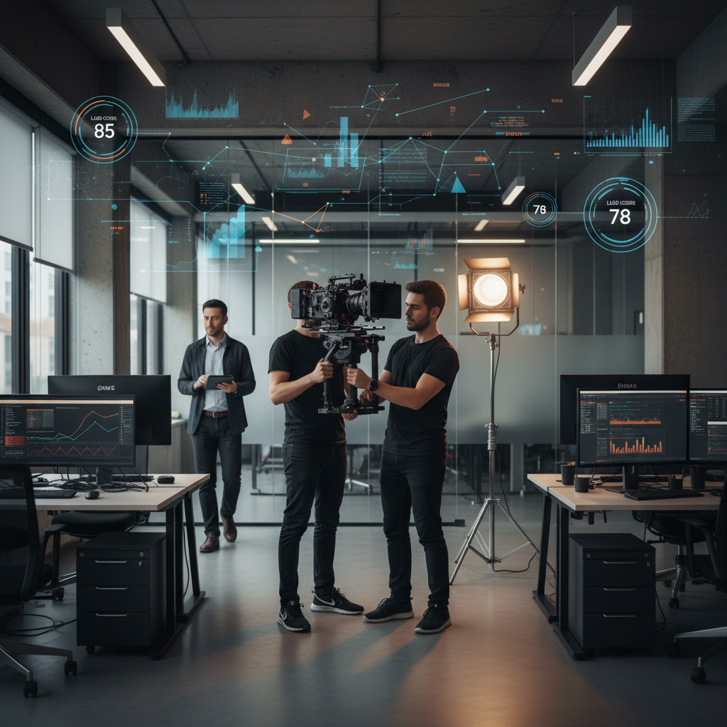 Performance Creative 2.0 Production Professional video production team capturing content for integrated CRM automation systems