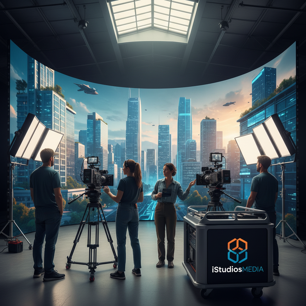 Enterprise Video Production SF High-end SF Bay Area video production cost factors: Virtual production and LED volumes on a professional set.