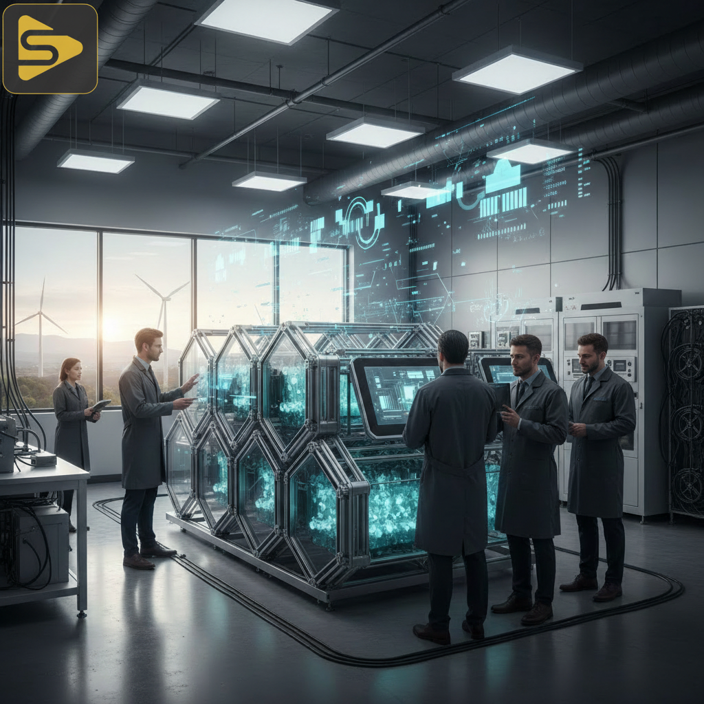 Technical Cleantech Hardware Production Silicon Valley Cleantech Marketing technical hardware visualization with data overlays