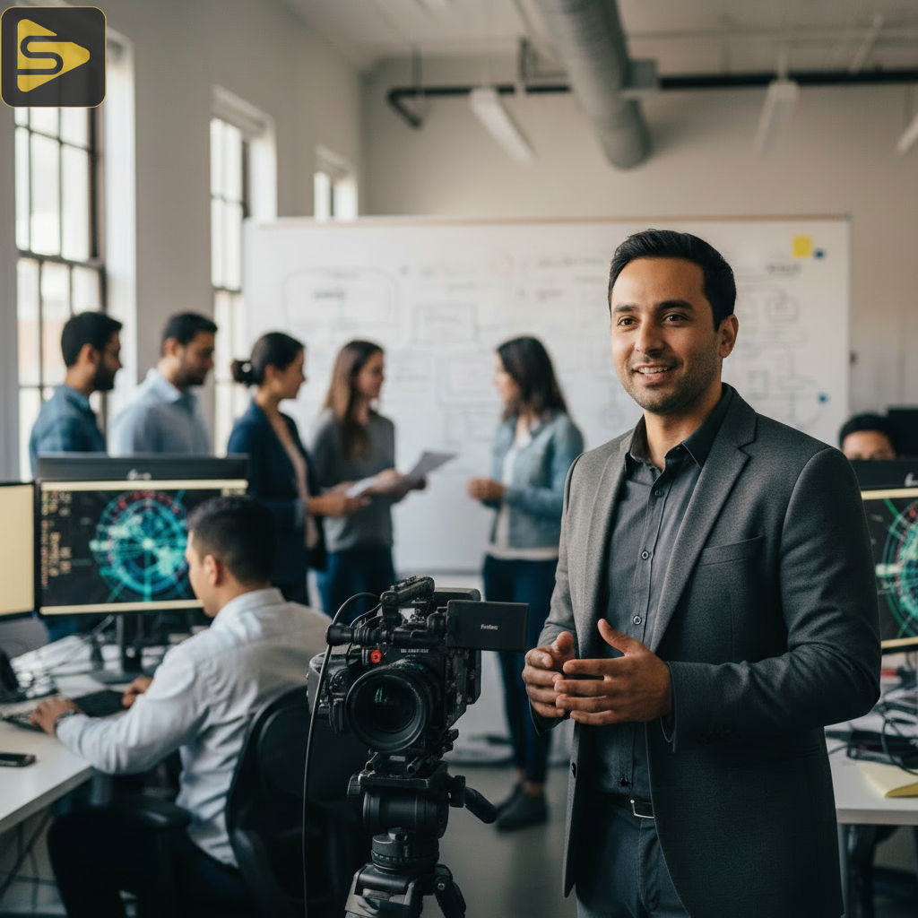 Authentic Series A Video Production Founder filming a Series A brand video in a San Francisco office