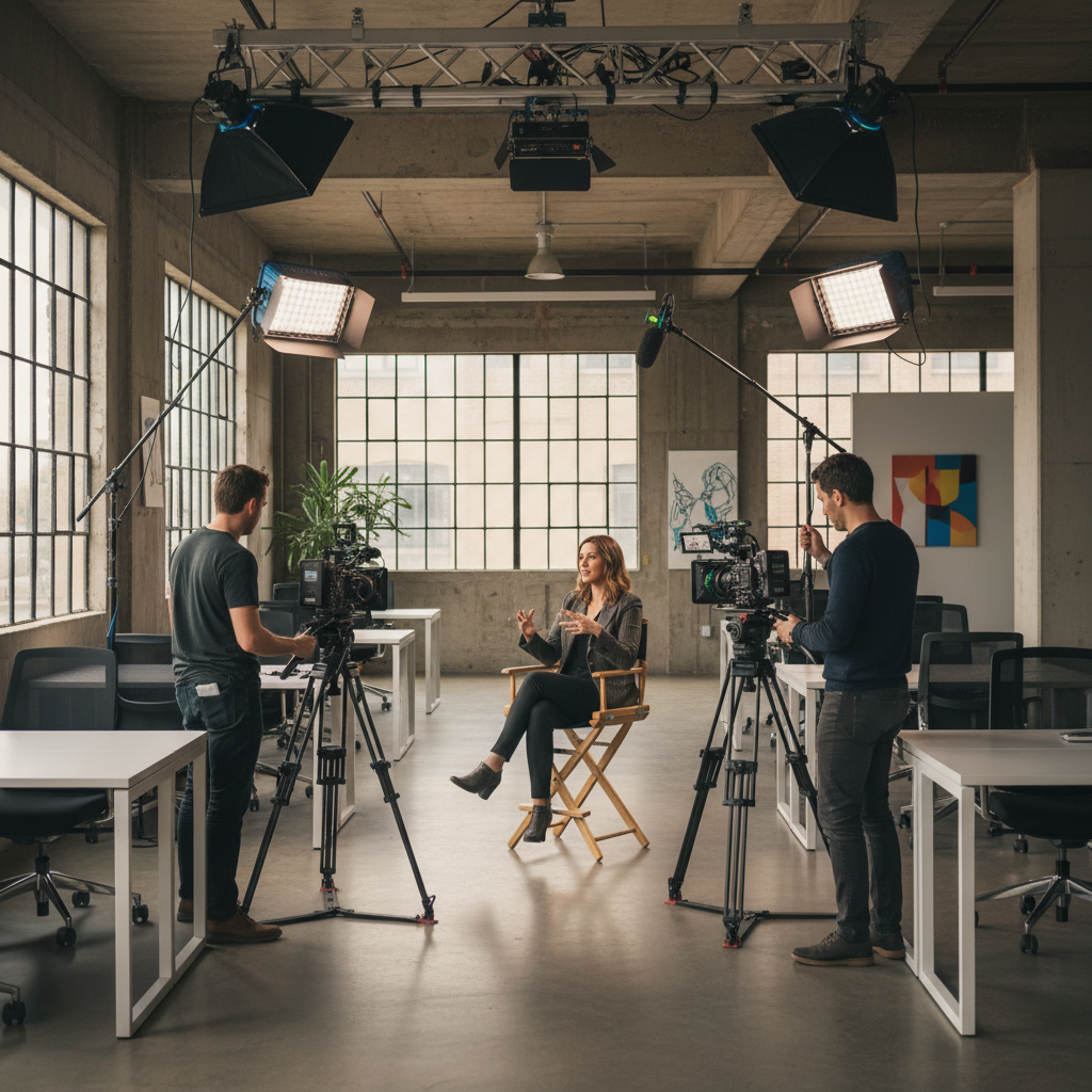 Professional Video Production for Startups SF startup video production set for a Series A founder interview