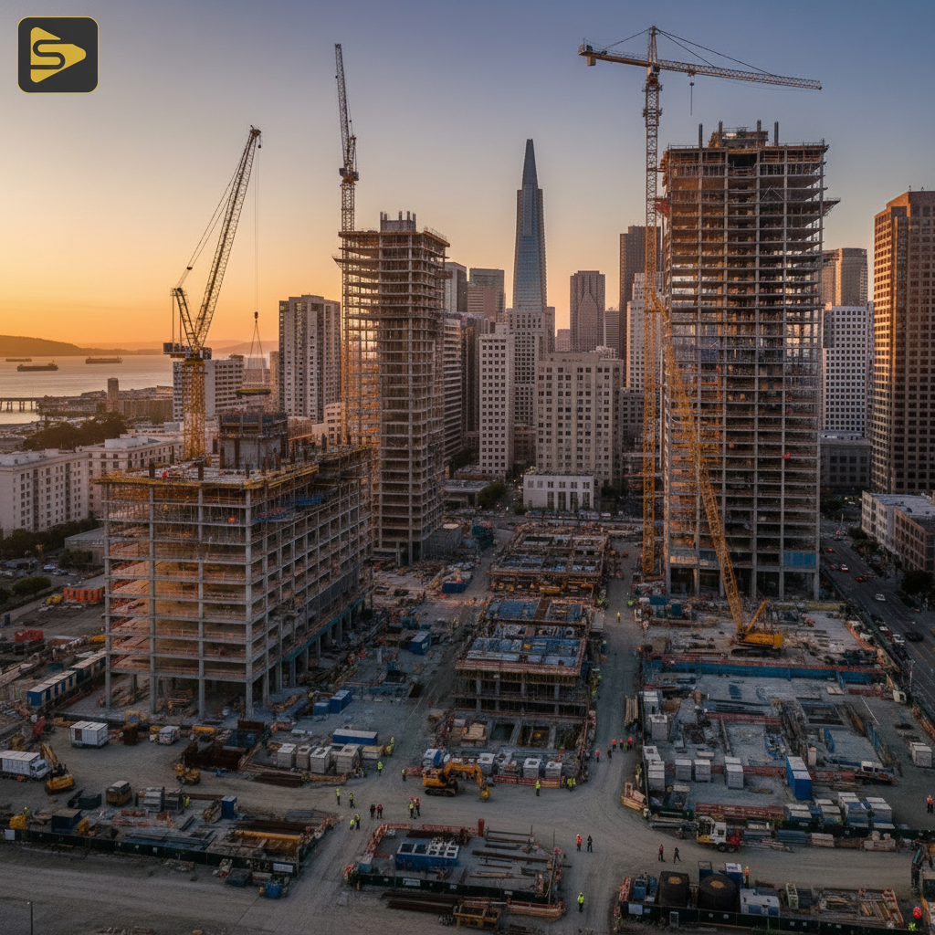 SF Construction Progress Monitoring SF Bay Area Construction & Real Estate Development: 2026 Visual Documentation and Pre-Leasing Strategy drone monitoring