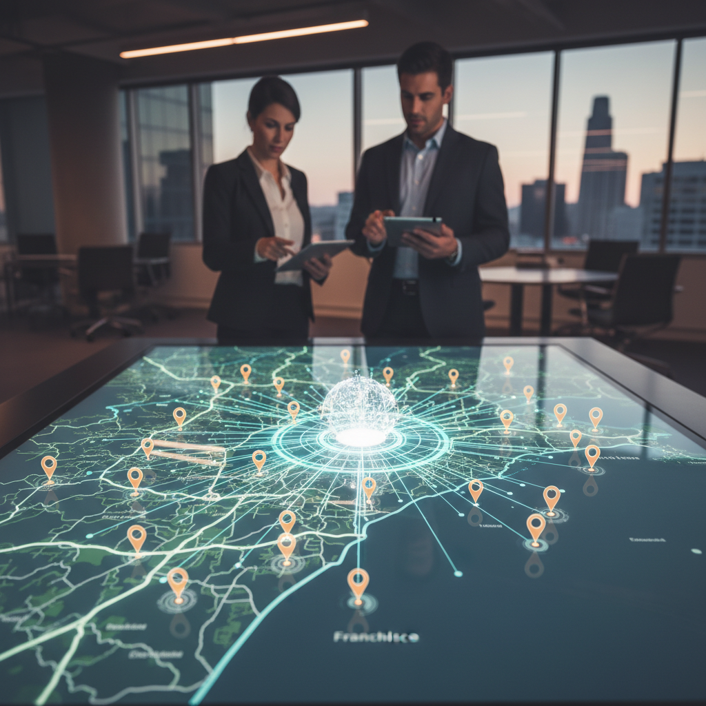 Multi-Location Ad Management Map Infographic of multi-location Google Ads management for Bay Area franchises