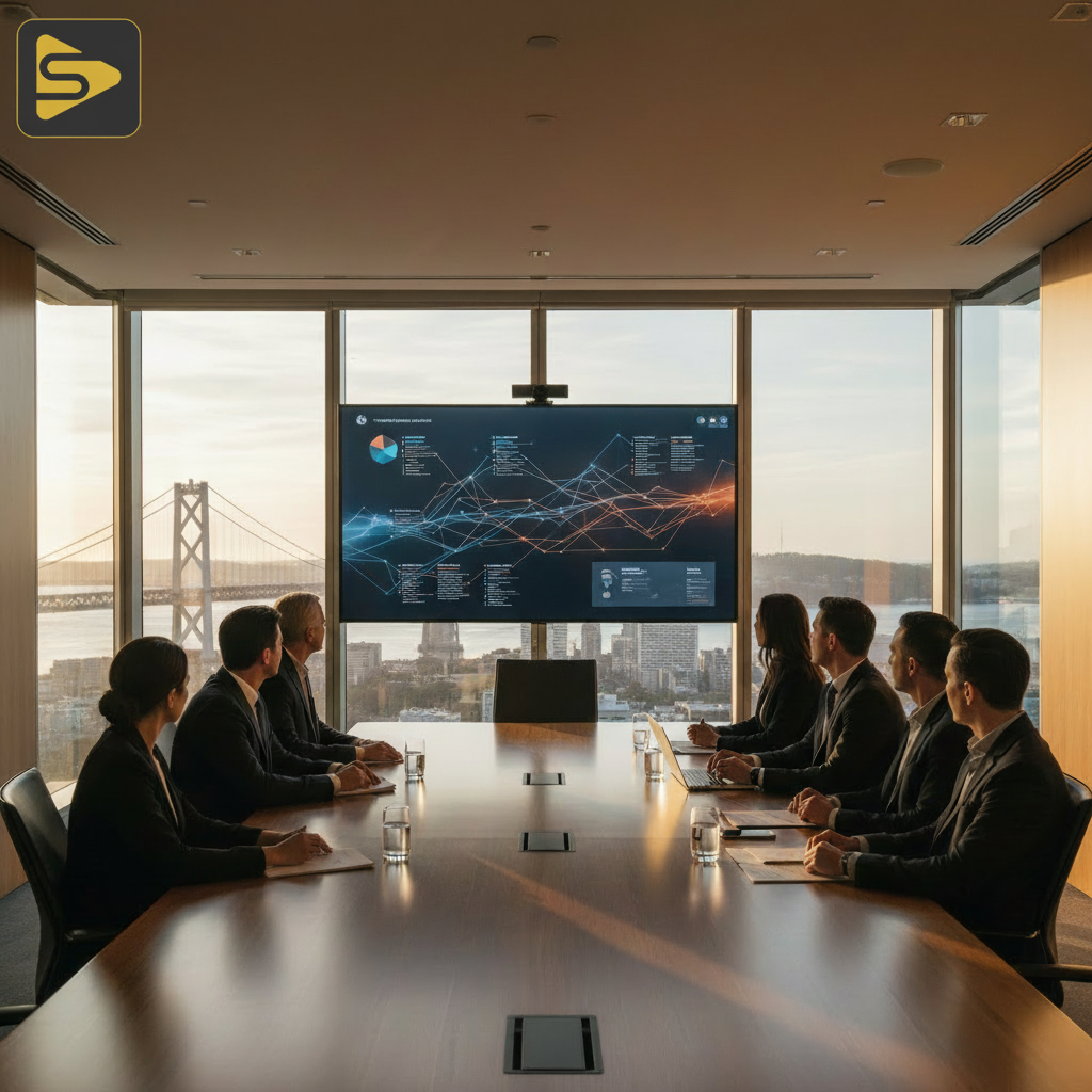 SF CMO First-Party Data Strategy SF CMO Guide to First-Party Data being discussed by executive team in San Francisco office