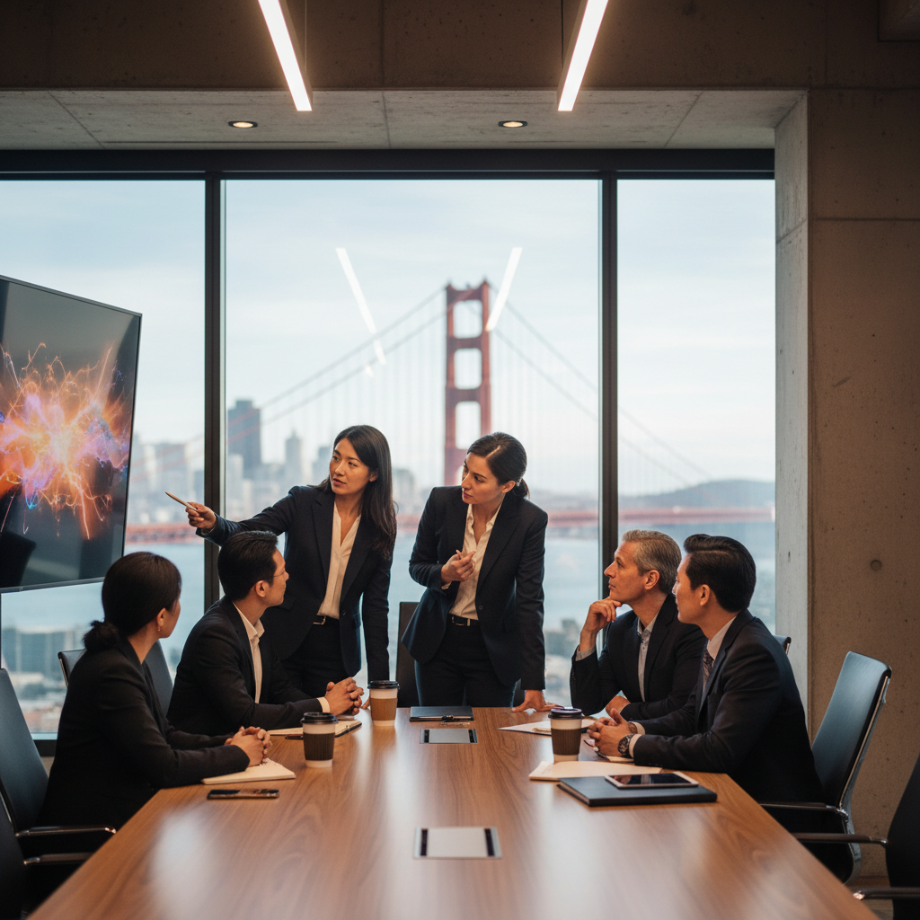 Data-Driven Healthcare Marketing Leadership Medical group executives reviewing SF patient acquisition cost optimization data