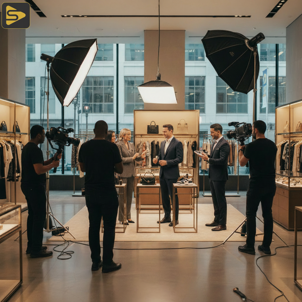 SF Retail Livestreaming Production SF retail livestreaming setup in a luxury Union Square boutique