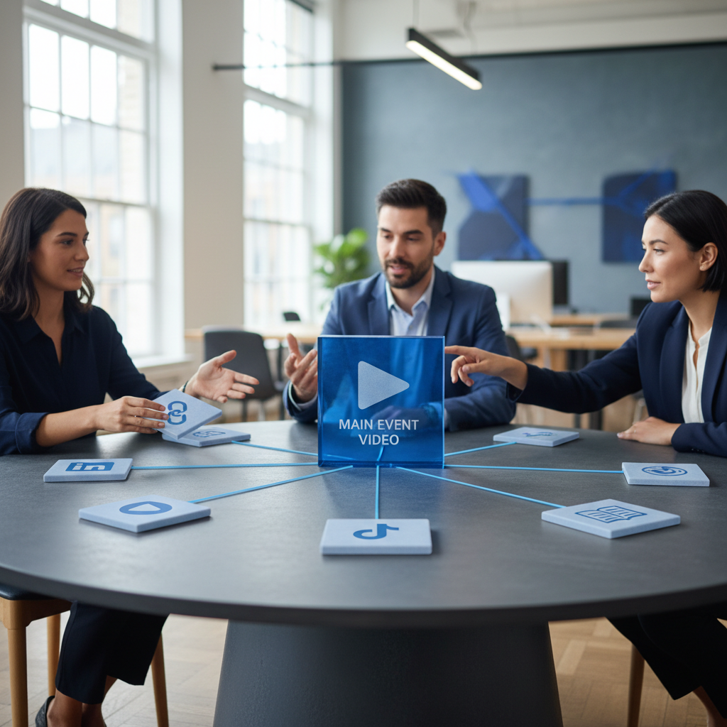 Content Atomization Framework Infographic showing content atomization for event marketing ROI