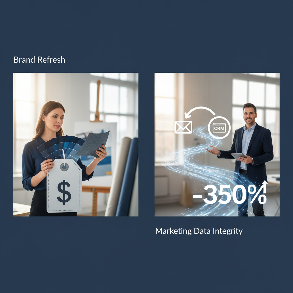 Brand Refresh vs. Data Integrity ROI Comparison between brand refresh costs and marketing data integrity ROI