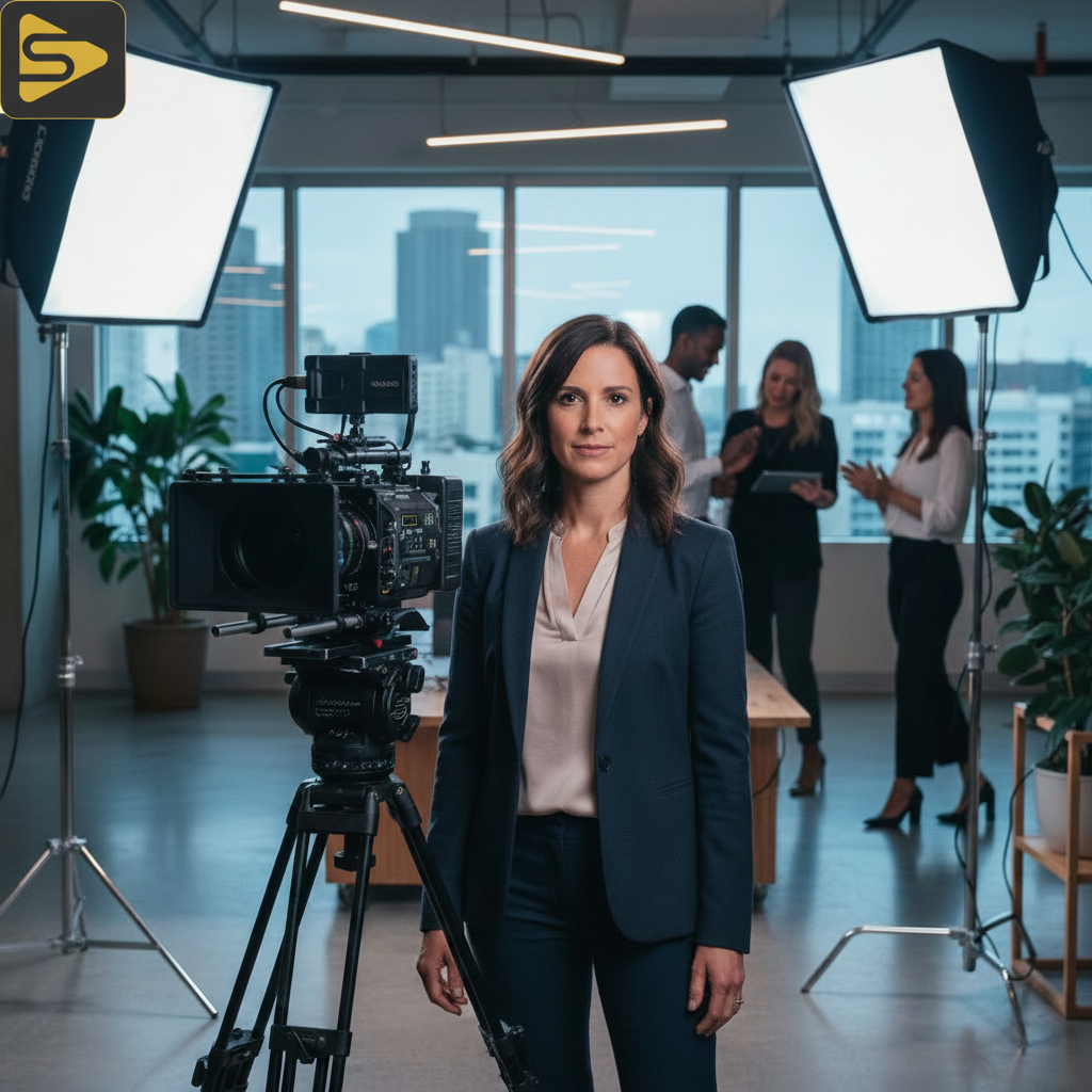 Founder filming Direct-to-Camera vs. Narrative B-Roll in a professional studio