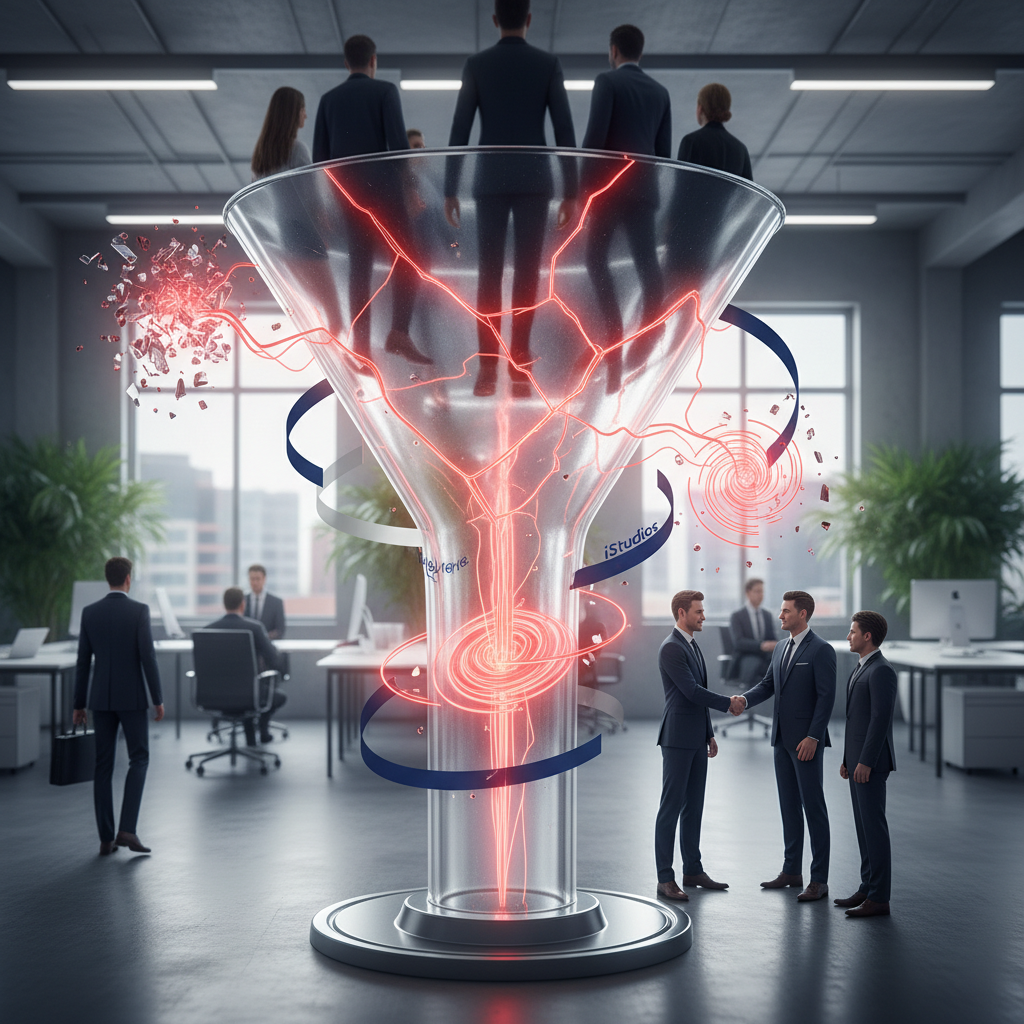 Medical Revenue Leakage Diagram Infographic showing GHL booking flow audit leaks and revenue loss