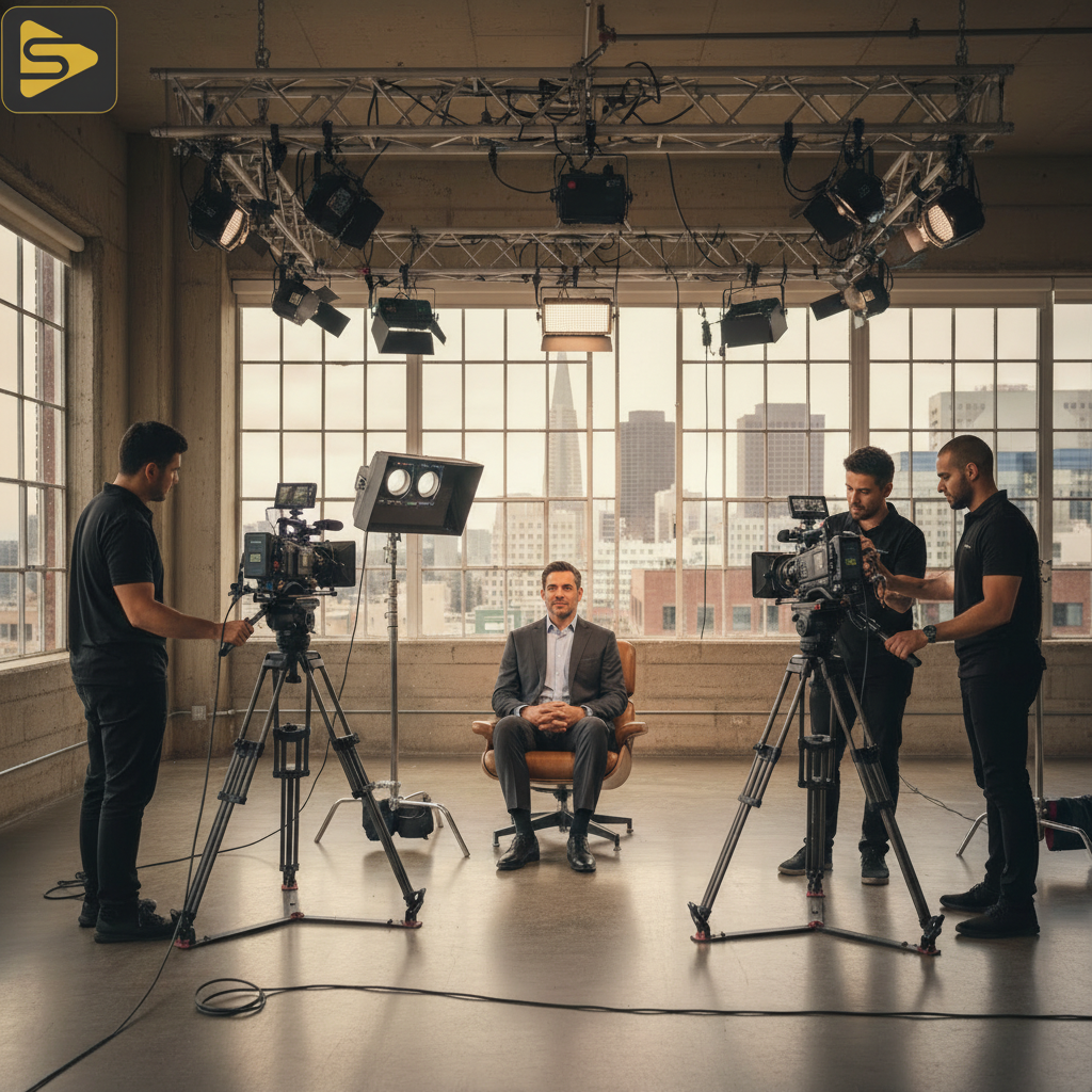 Professional Batch Video Production Setup High-volume content engines setup in a professional Bay Area video studio