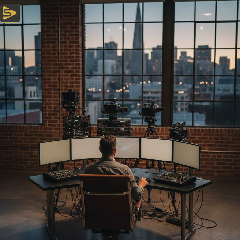 Professional Hybrid Event Production SF Production architect managing SF event video production for hybrid event ROI