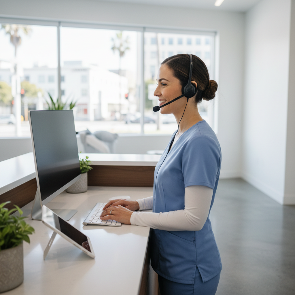 Medical clinic front desk staff improving patient acquisition ROI through better intake