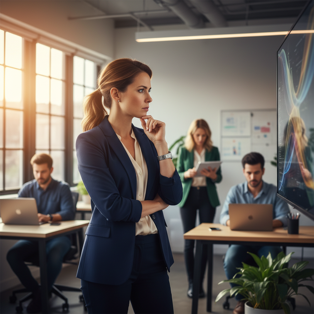 Data-Driven Marketing Leadership Marketing director analyzing Salesforce marketing ROI and ad performance