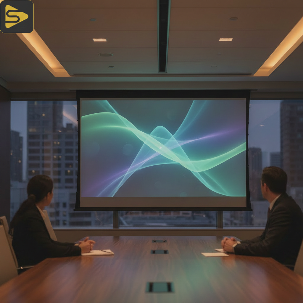 Cinematic Series C Pitch Presentation A high-fidelity Series C pitch video being presented in a Silicon Valley boardroom