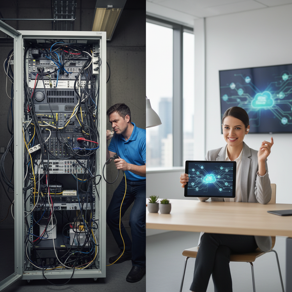 Legacy vs Modern Production Comparison Infographic comparing legacy AV costs with modern SF live streaming production efficiency