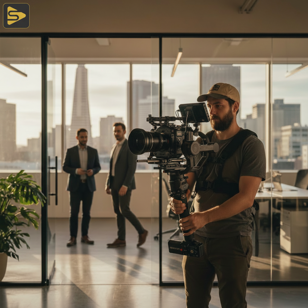 Professional camera equipment for an SF Series B content framework production