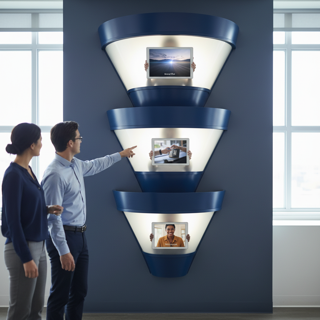 Infographic mapping SF Series B content framework to the sales funnel