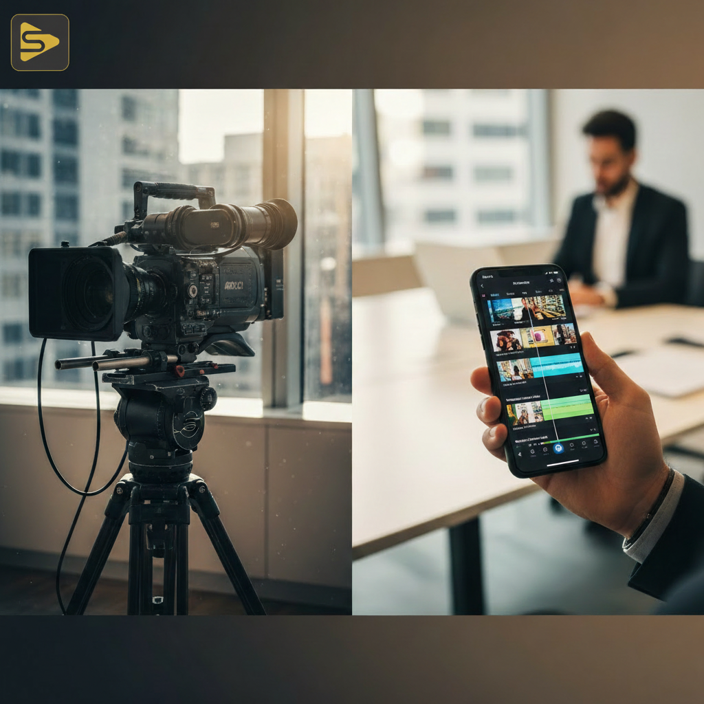 Short-Form Video Strategy vs Traditional Production Short-form video strategy comparison between traditional cinema cameras and vertical mobile production