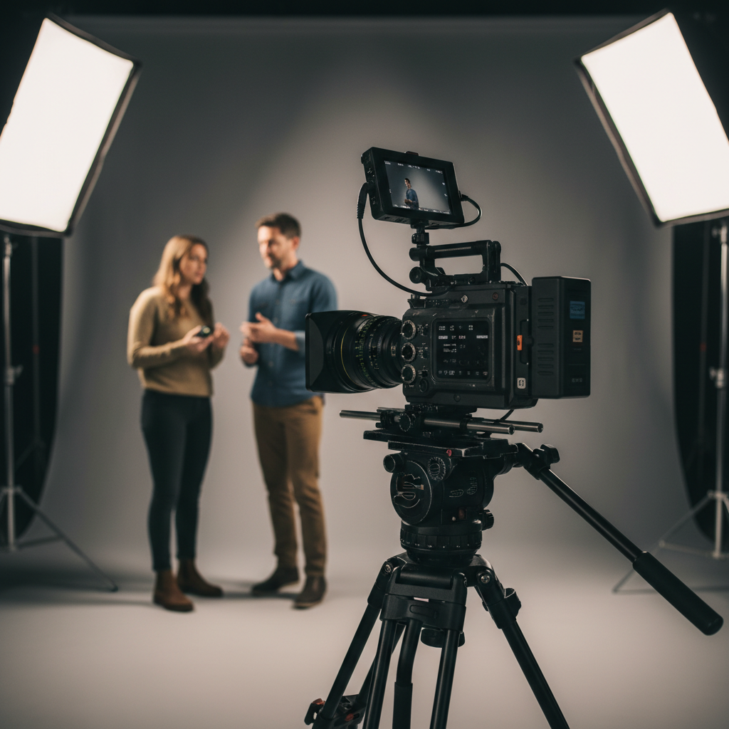 Professional Video Production Setup Professional video production equipment used for high-quality B2B assets