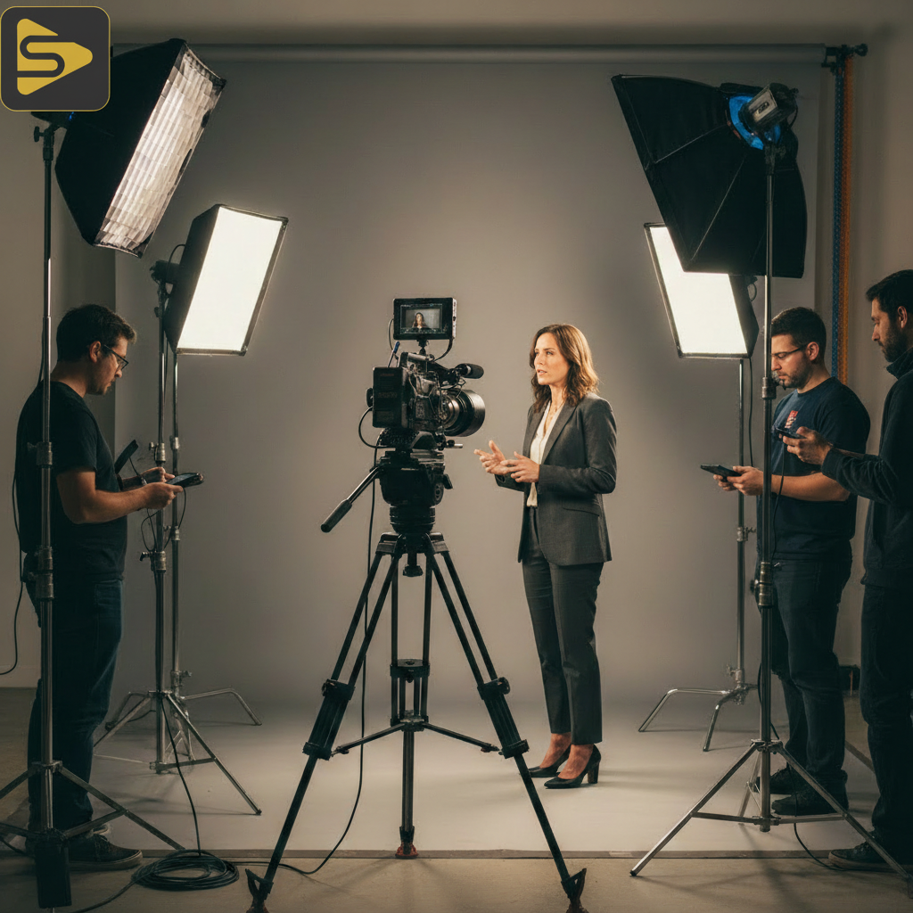 B2B Video Production Framework Professional video production set for B2B video scripts in a Bay Area studio