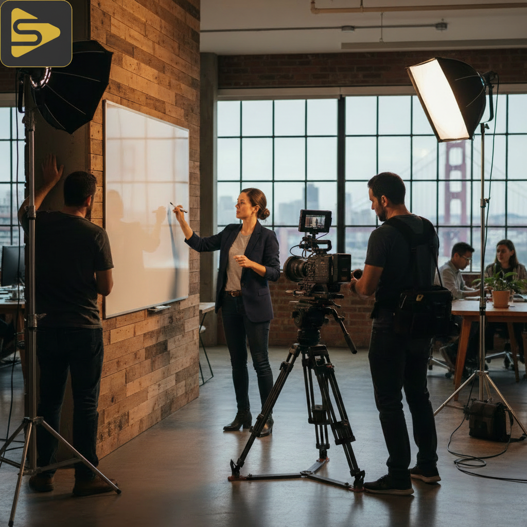 SF Tech Employer Brand Filming Professional crew filming an employer branding video for a San Francisco tech company