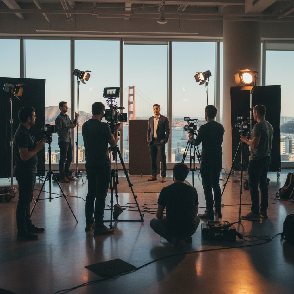 Tier 1 High-End Production Professional corporate video production set in a Bay Area office