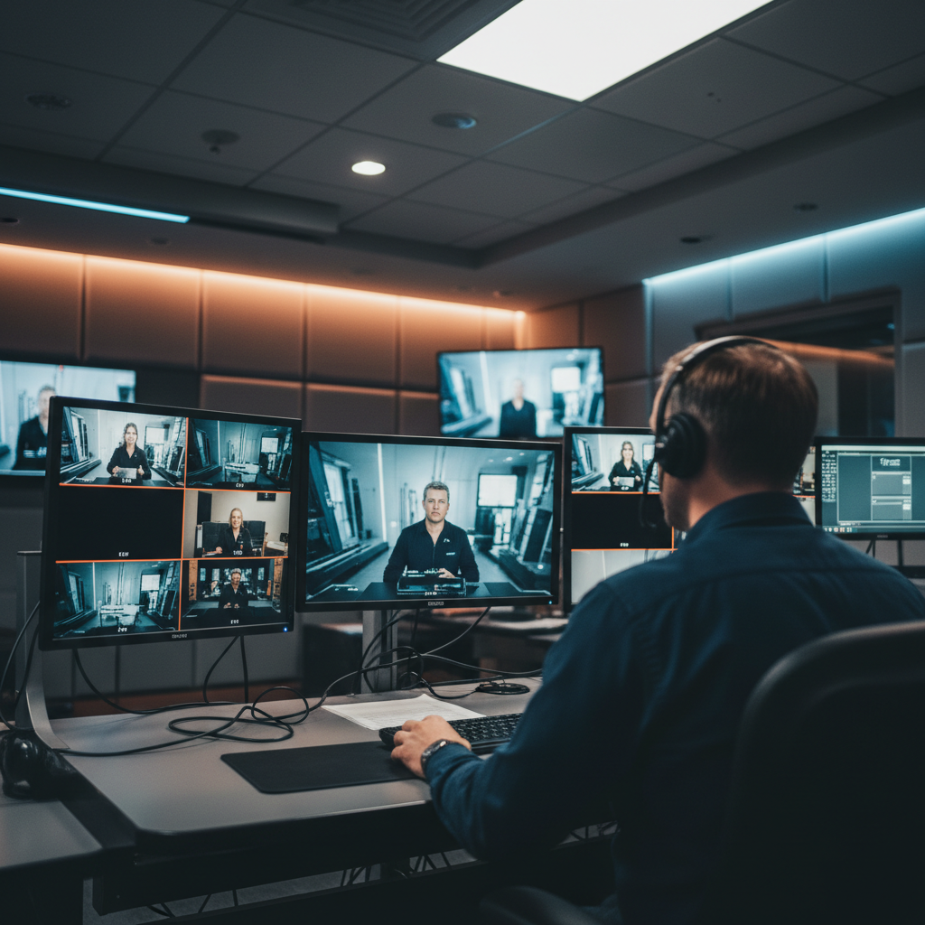 Livestream Production Control Room Multi-camera livestream production control room in the Bay Area
