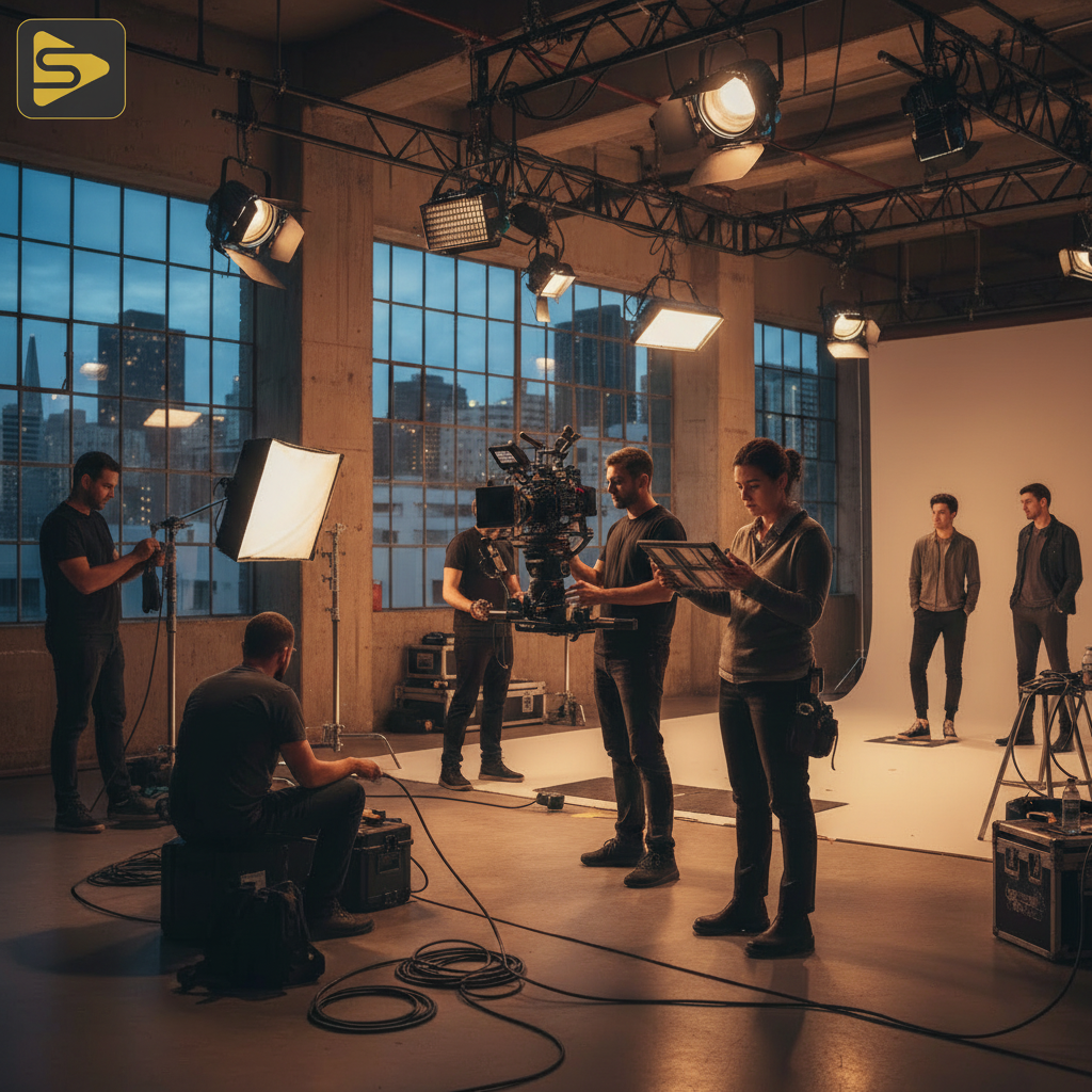 Scalable Product Launch Content Production Professional Bay Area video production set showing scalable product launch content creation