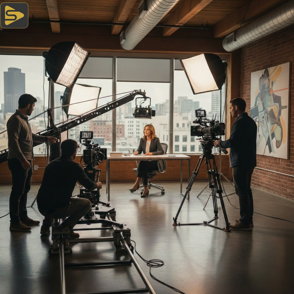 Series B Production Sprint Environment Professional Series B production sprints on a high-end corporate film set in San Francisco