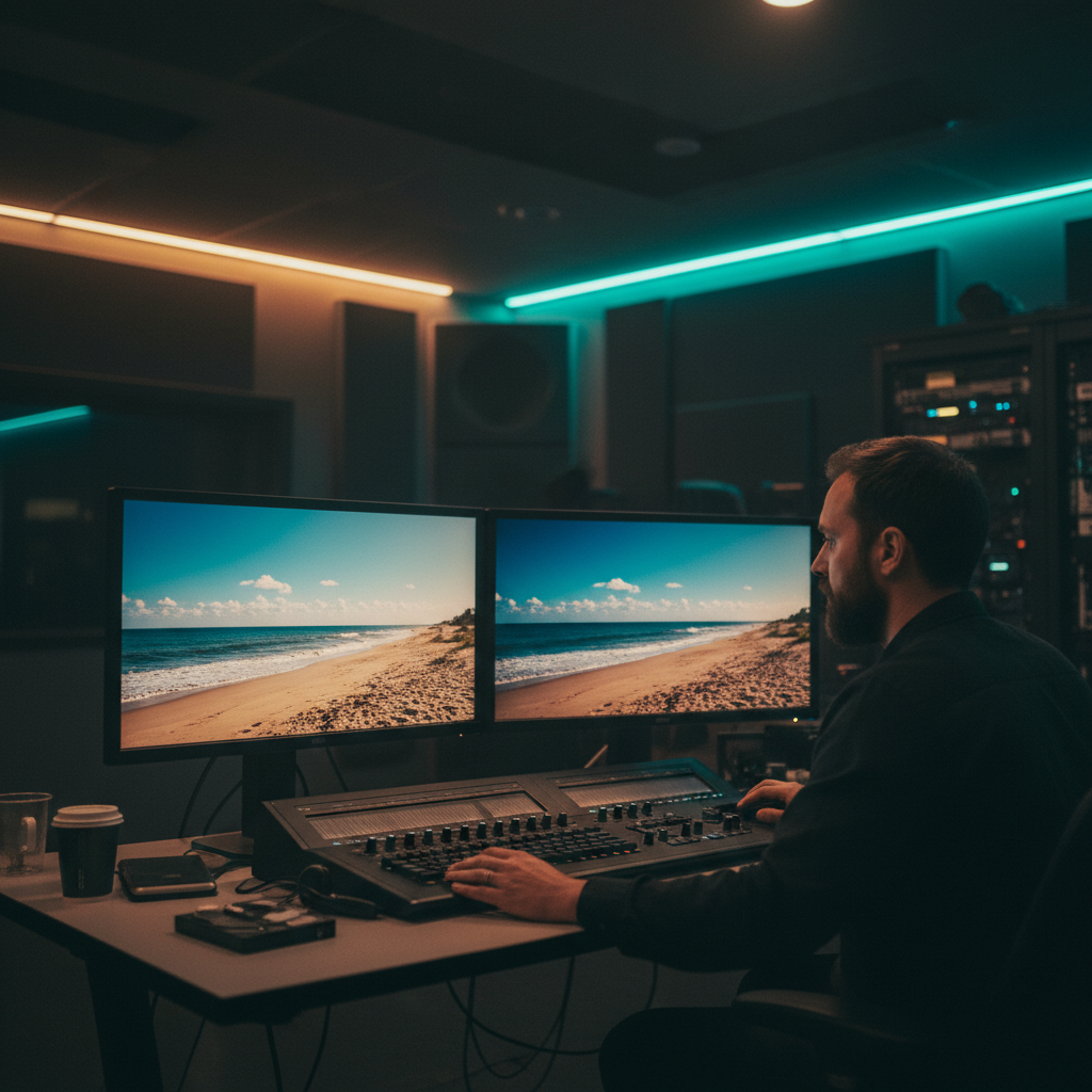 Color grading process showing production value comparison of different camera sensors