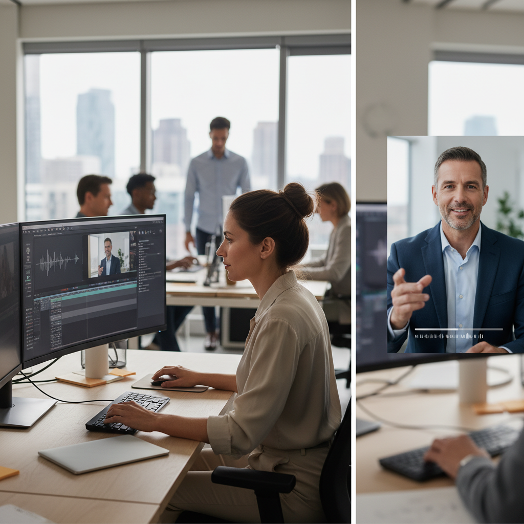 Agile Content Workflow Visualization Fast-turnaround video editing workflow with AI tools