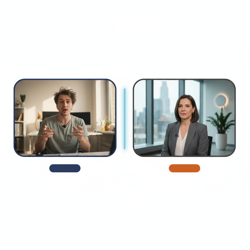Lo-Fi vs Hi-Fi Content Comparison Comparison of lo-fi vs hi-fi strategic video content for different funnel stages