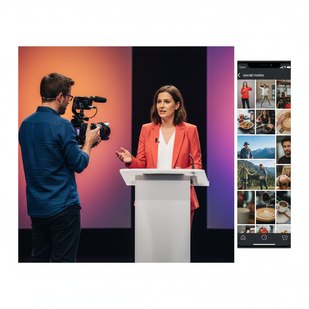 Real-Time Social Video Strategy Real-time social video being captured and distributed at a tech event