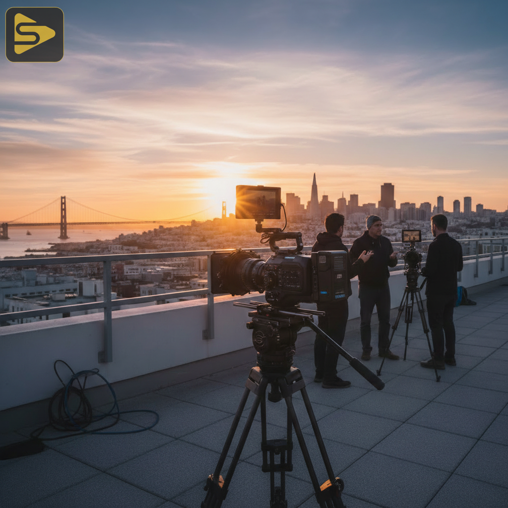 Premium Bay Area Video Production High-end cinema camera overlooking San Francisco for professional Bay Area production