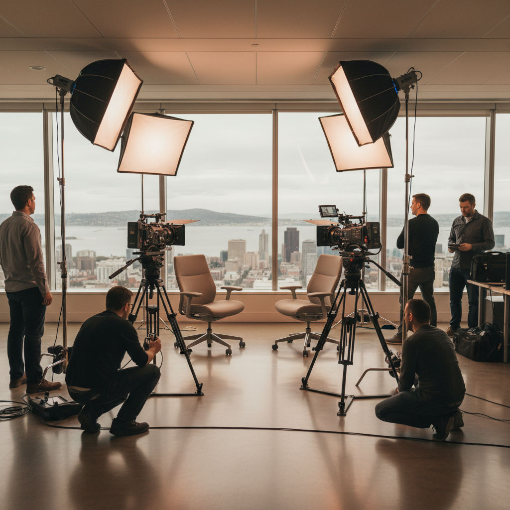 Corporate Video Production Bay Area Professional video production team in the Bay Area executing a high-fidelity brand film