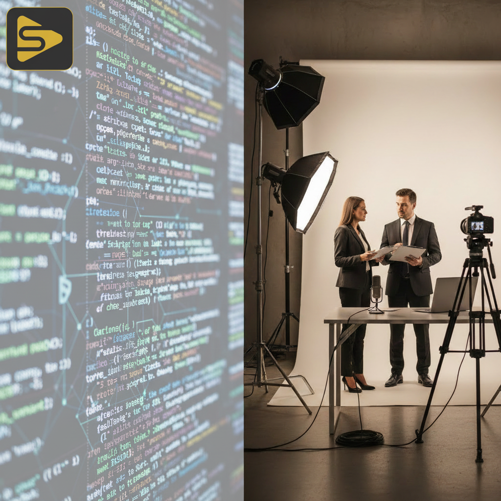 Technical Production Briefing Framework A visual representation of the production briefing framework bridging technical code and creative video production.