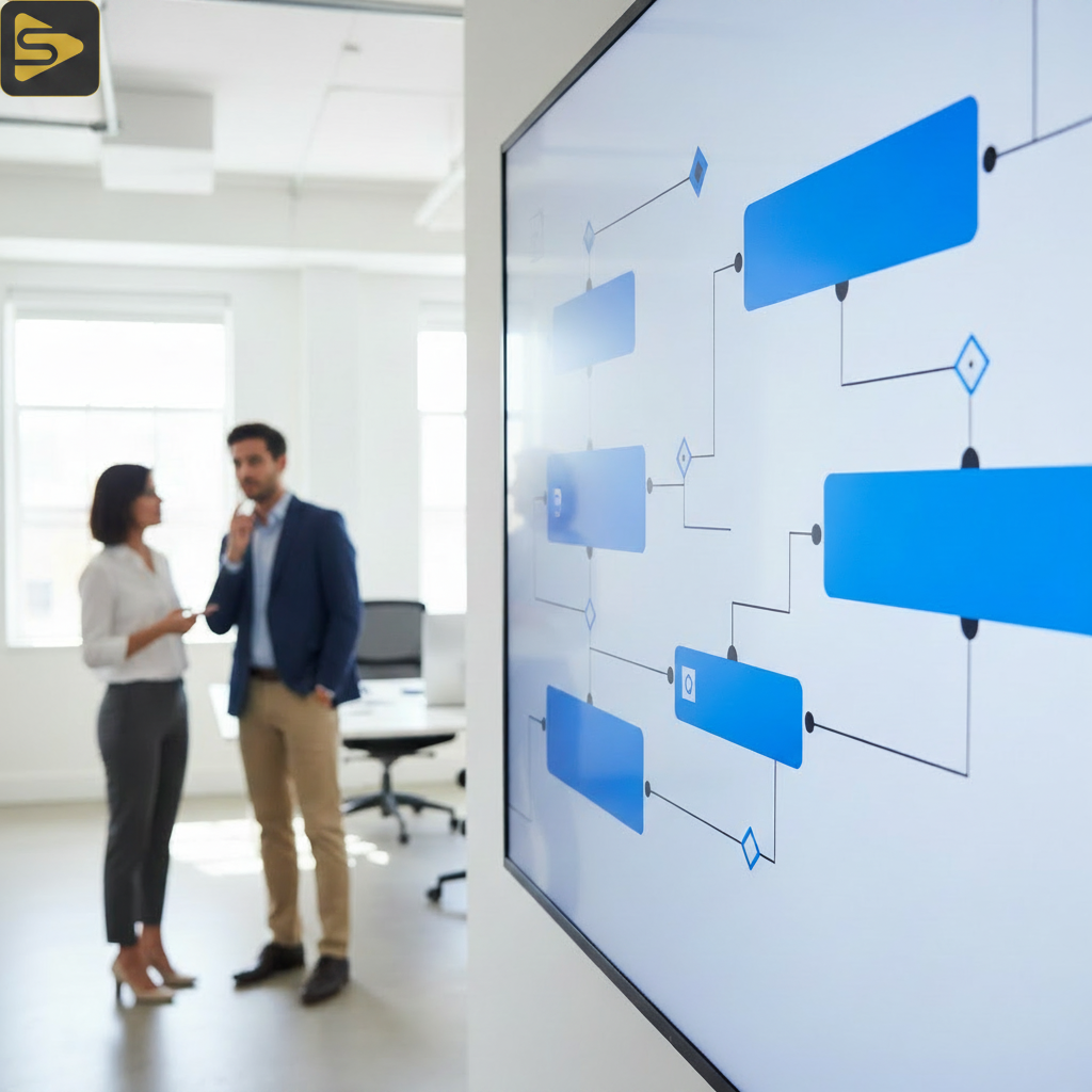 Technical CRM Automation Workflow A technical flowchart showing the 3-stage CRM automations framework for lead validation and logic.