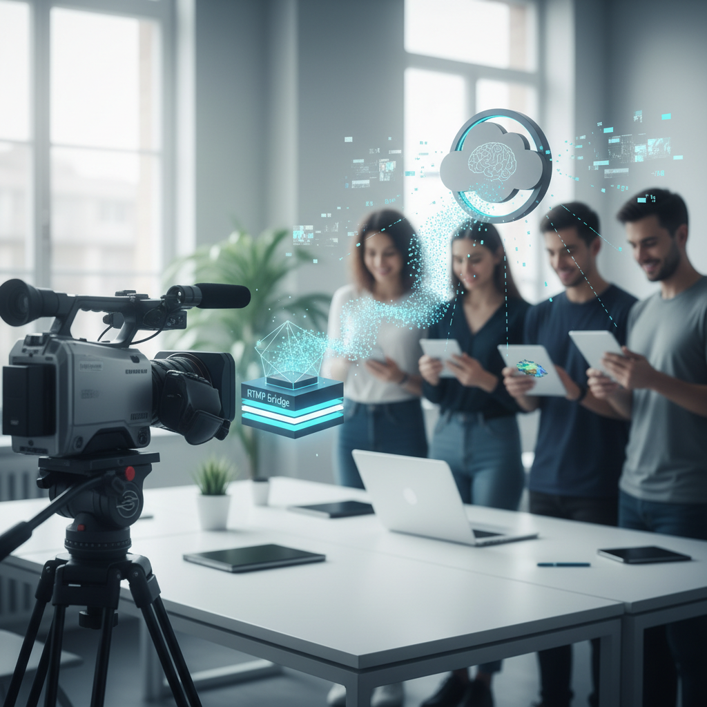 AI Short-Form Workflow Diagram Diagram of an automated social video workflow for events