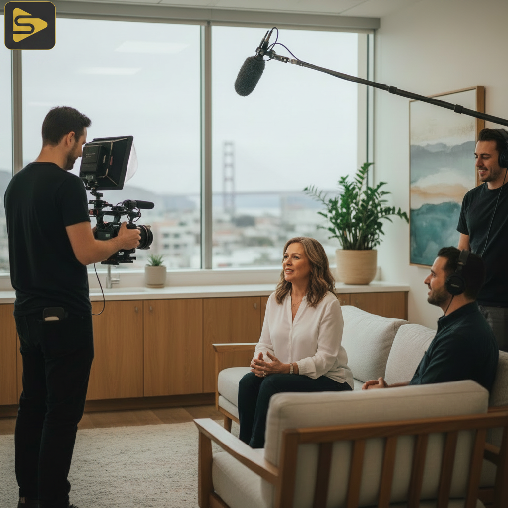 Patient Testimonial Video Production Professional filming of patient testimonial videos in a modern medical office