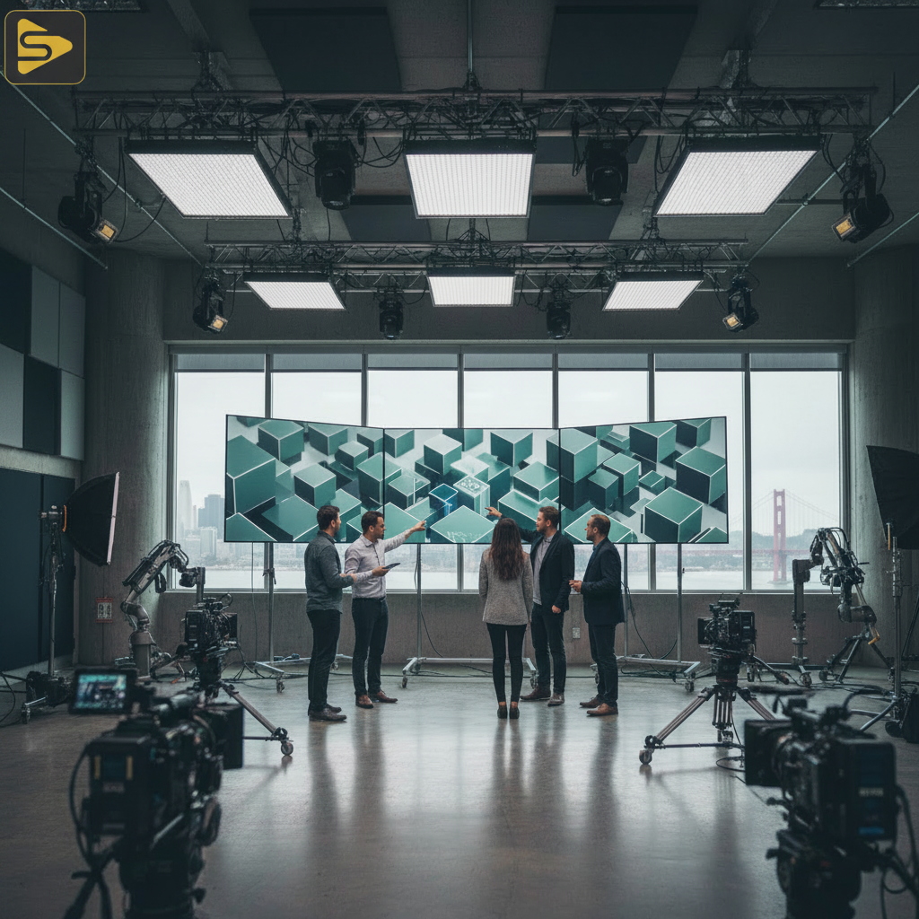 Series C Creative Operations Strategy A professional media agency team developing a Series C marketing strategy using modular video production tools.