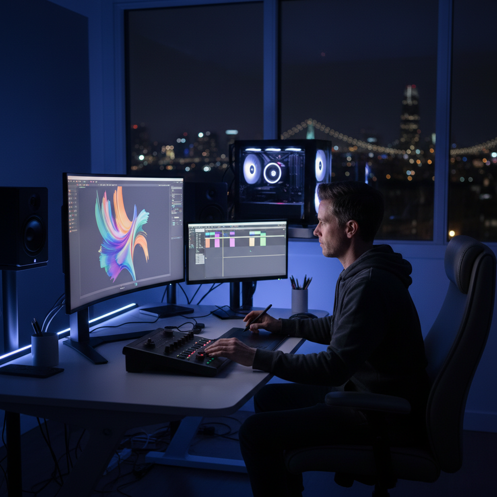 San Francisco Video Agency Workflow Professional editor using Runway Gen-3 for a product demo video